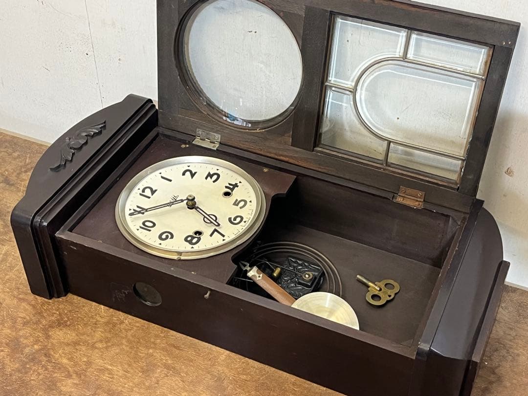 「希少」昭和レトロ Meijiゼンマイ時計 オキュパイドジャパン 掛時計 古時計