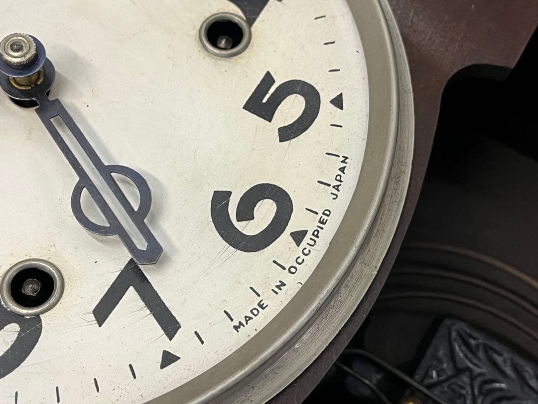 「希少」昭和レトロ Meijiゼンマイ時計 オキュパイドジャパン 掛時計 古時計