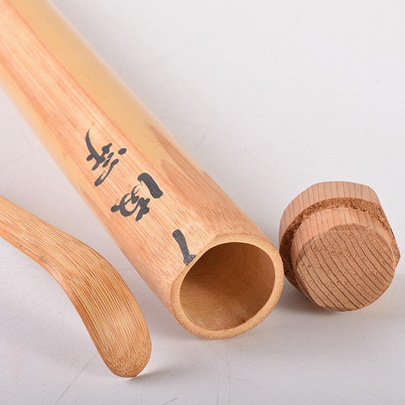 茶道具　黒田正玄下削　表千家十三代即中斎　自作茶杓　共筒共箱　D　R7945