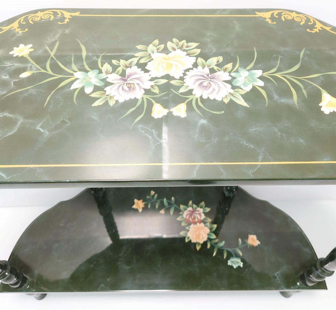 花柄コンソール テーブル 台 アンティーク家具【美品】