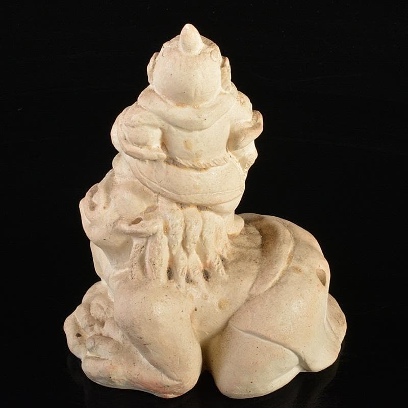 備前焼　落雁窯　古備前　白備前　置物　V　R7153