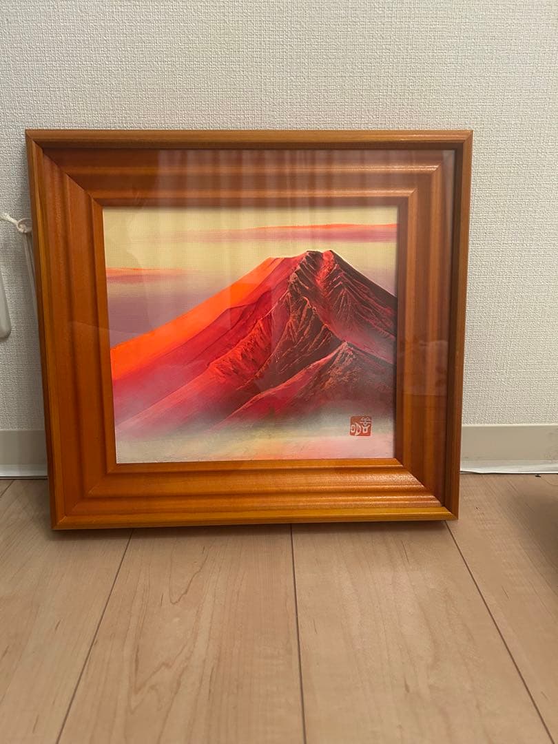 「赤富士」百瀬善明 3D立体画/風景画/絵 画／日本画/富士山/盛り絵/美術品