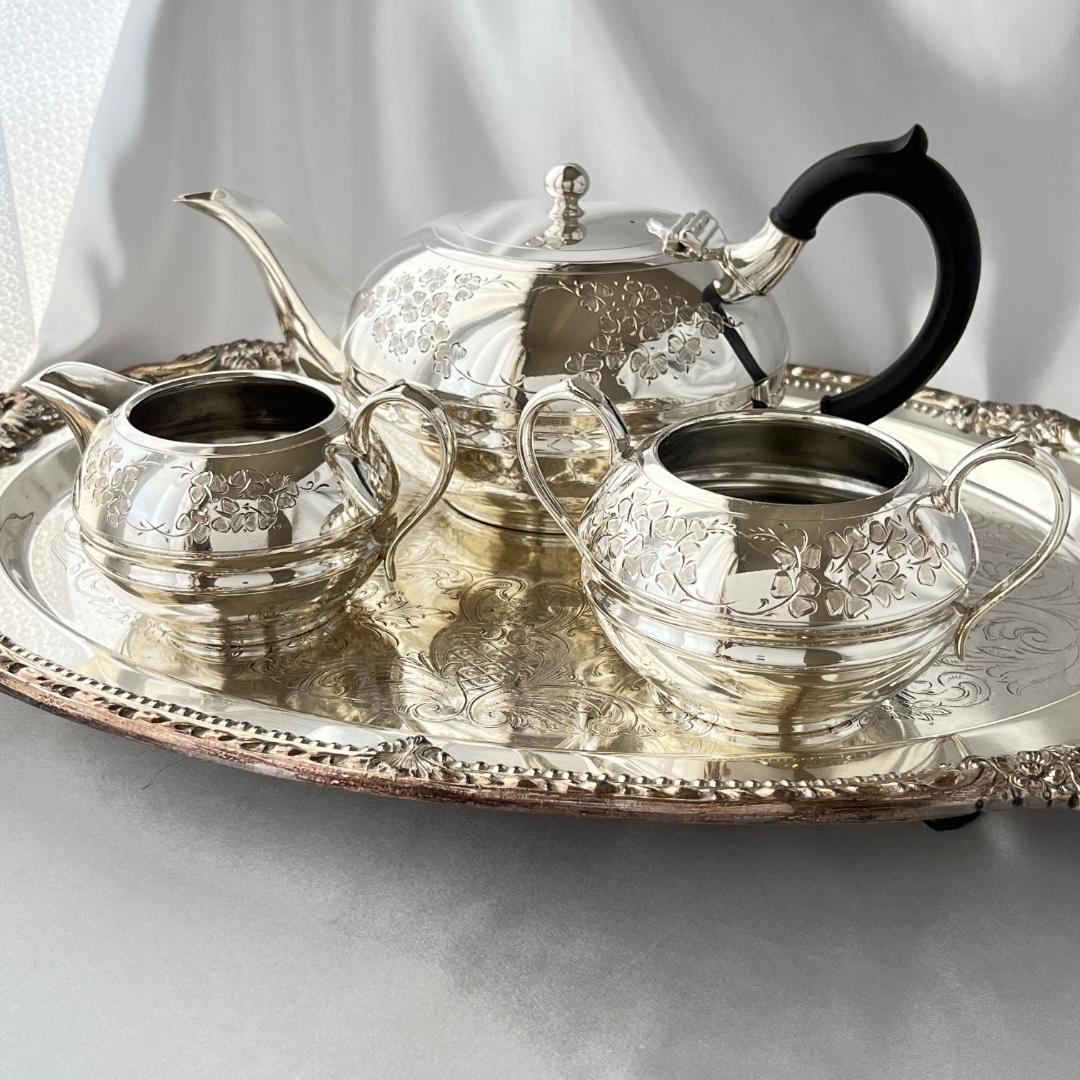 【 Cooper Bros 】クローバーのティーセット 3点