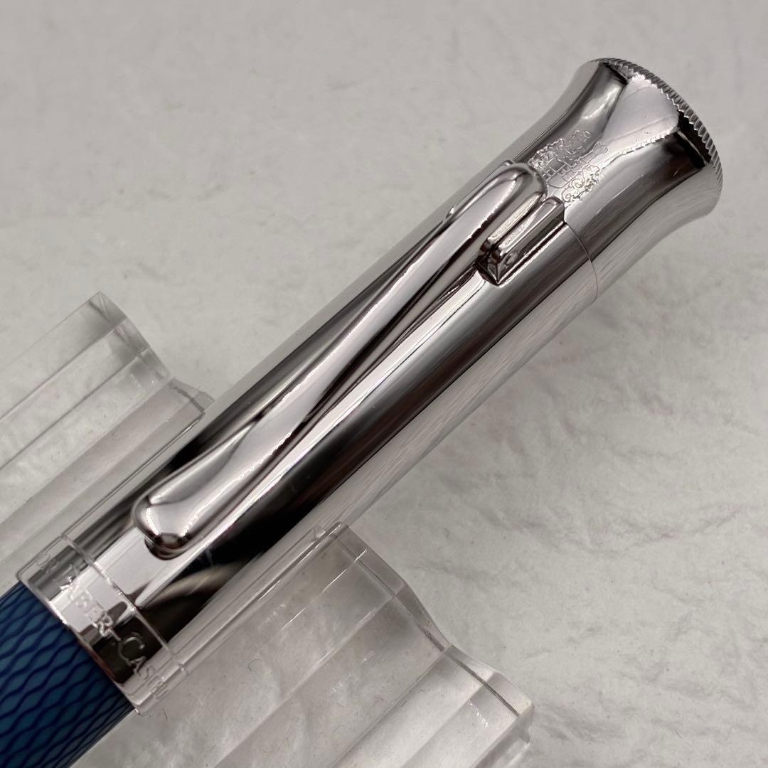 ファーバーカステル 万年筆 146551 ギロシェ インディゴ 18K 細字 F