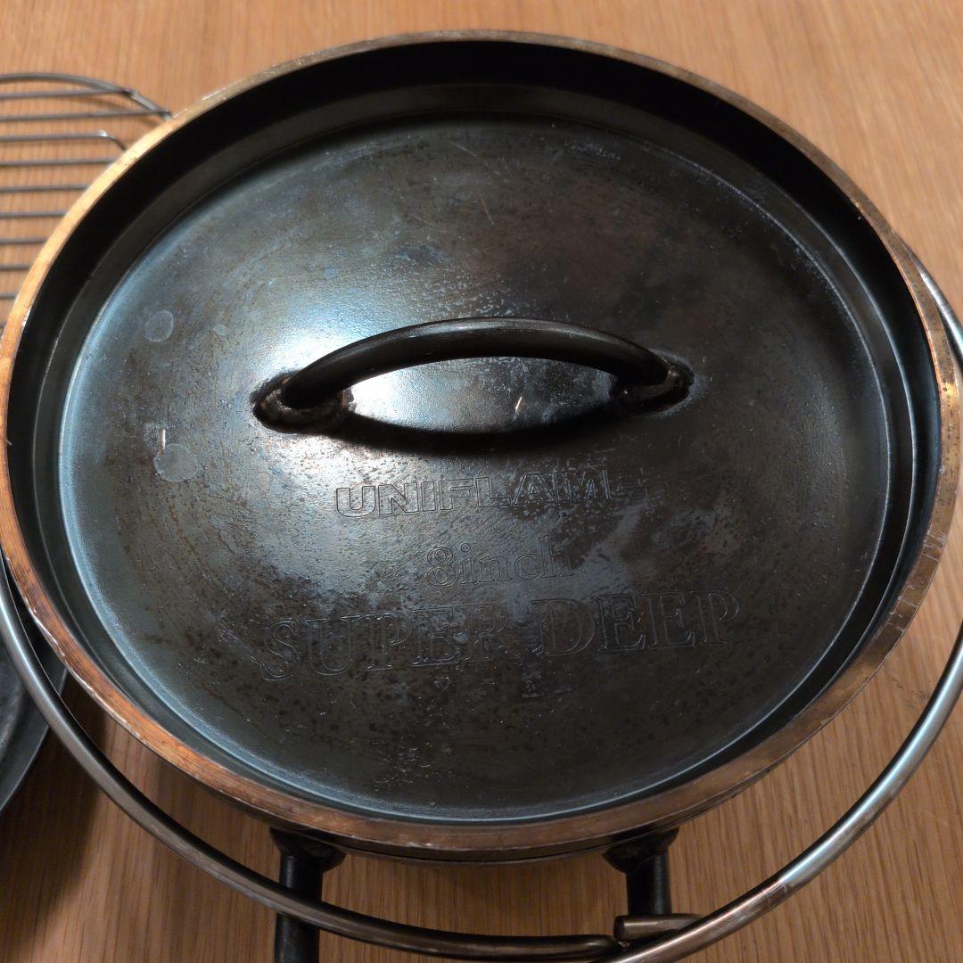 UNIFLAME ダッチオーブン8インチ、ちびパンなどセット 詳しくは写真と説明