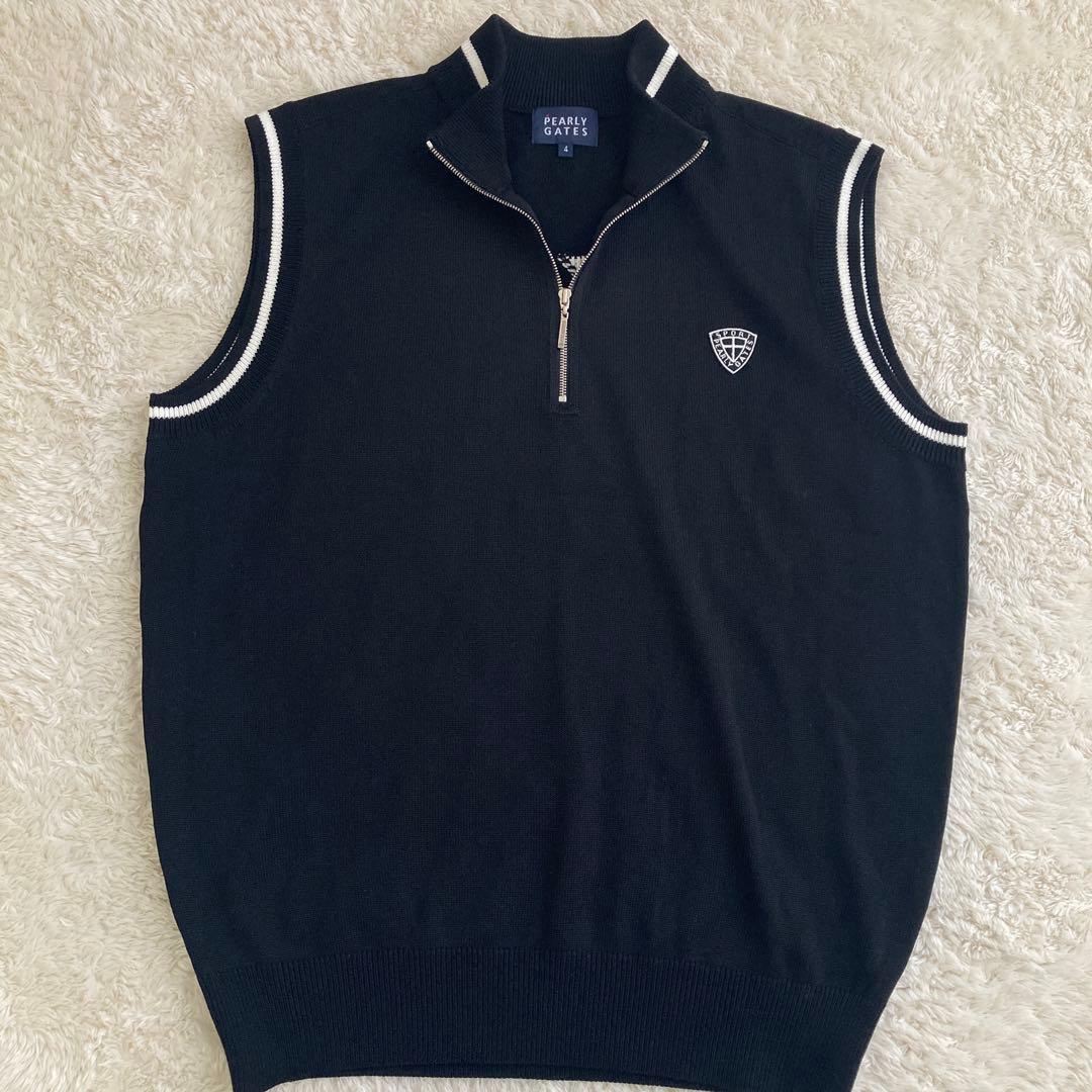 美品！PEARLY GATESパーリーゲイツ　モックネック　ハーフジップベスト
