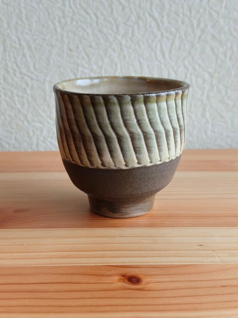 小鹿田焼 坂本茂木　刷毛目 湯呑 　民藝