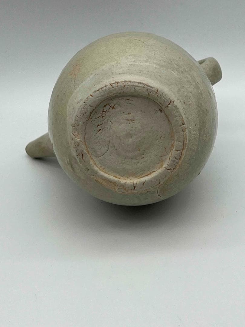 宋時代 湖田窯 青磁双系執壺 青白釉 水注 水指 水差し 茶壺　酒器(F-89)