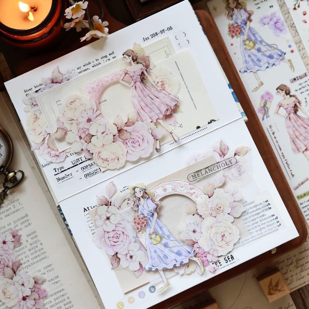 壹洱原创《语瑶-粉色》海外マスキングテープ　マステ 【2361】