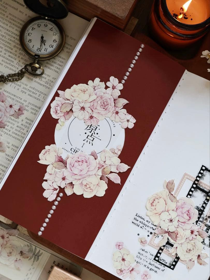 壹洱原创《语瑶-粉色》海外マスキングテープ　マステ 【2361】