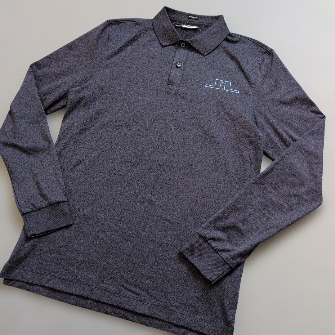 【極美品】ジェイリンドバーグゴルフ　長袖ポロシャツ上質　ネイビー　S