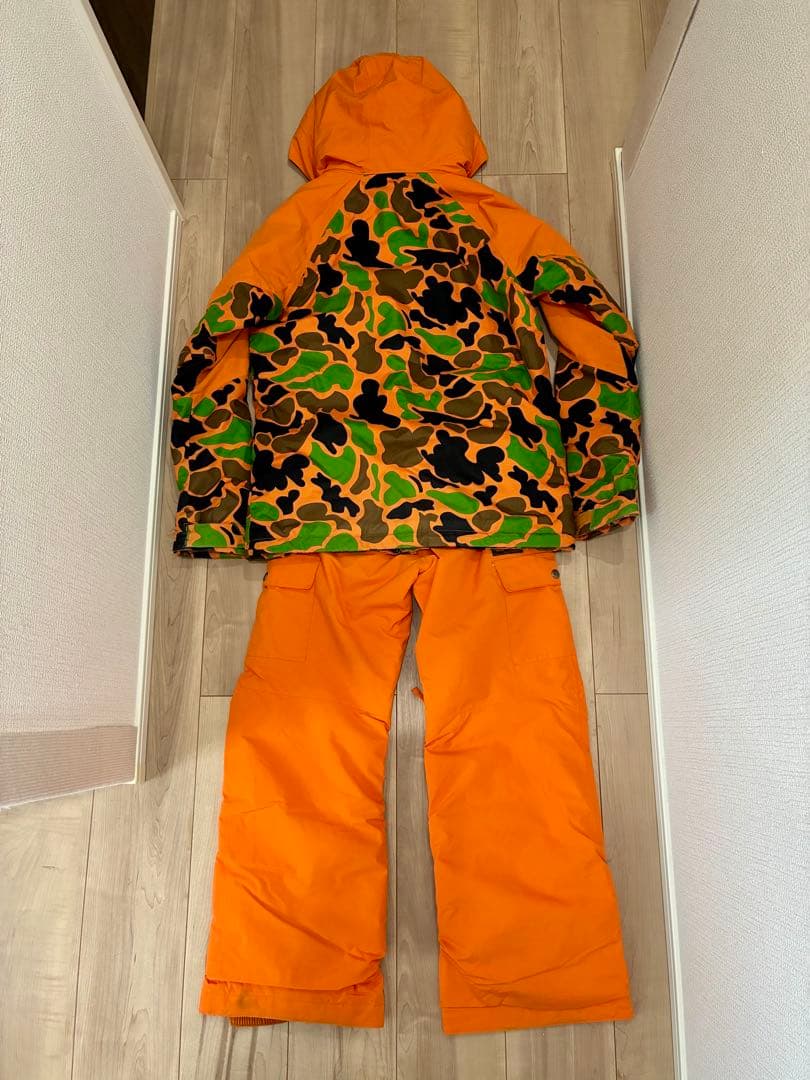 BURTON スキーウェア 上下 キッズ L 150cm オレンジ 迷彩柄