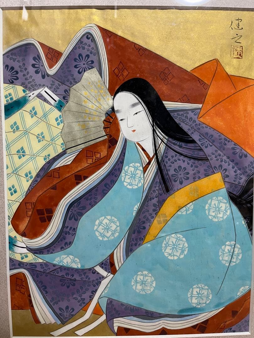 石井健之　着物美人画　日本画