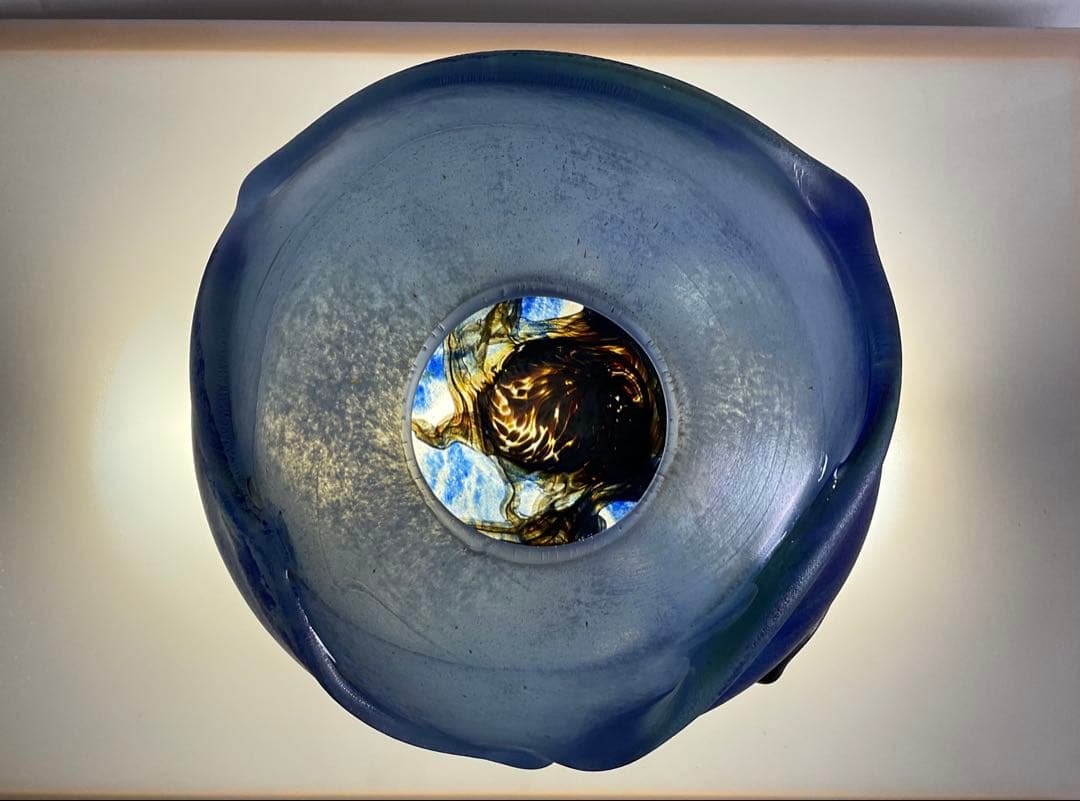 ジャンクロードノヴァロ(仏)1985年フラワーベース(ガラスアート・オブジェ)