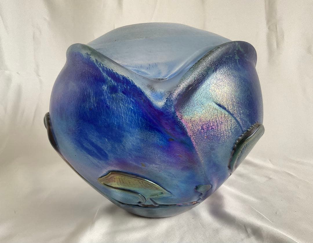 ジャンクロードノヴァロ(仏)1985年フラワーベース(ガラスアート・オブジェ)