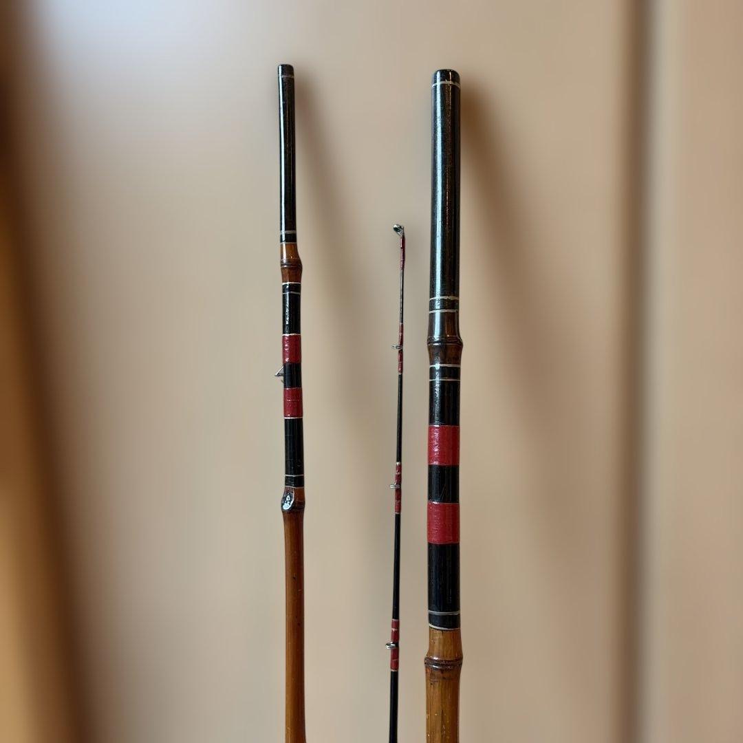 手作り　名入り　骨董　和竿　全竹　落し込み　へチ竿 270、9尺