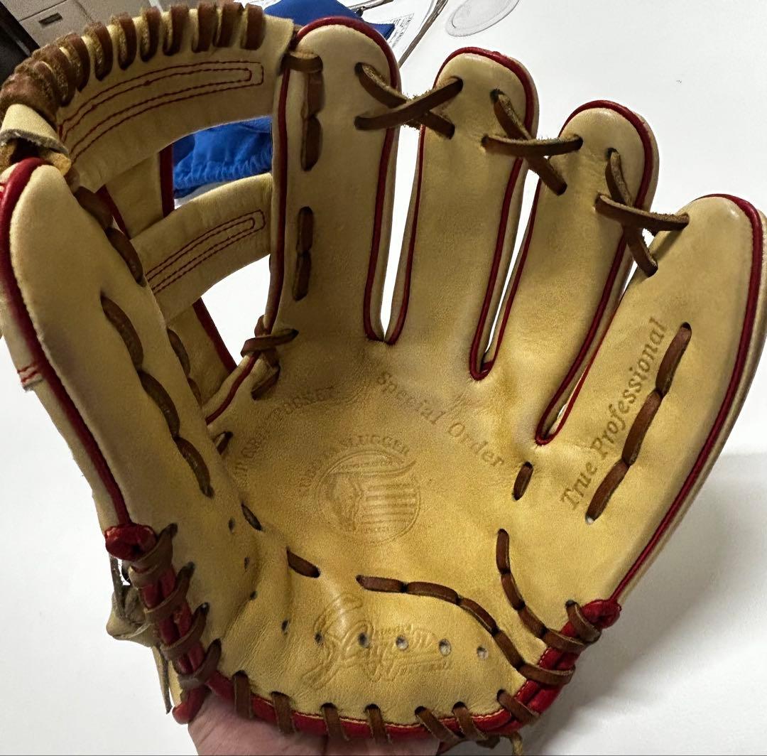 スラッガー　軟式グローブ 特別オーダー ベージュ/レッド