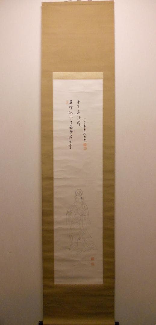 掛け軸 百髪 文殊観音 紙本 希少 軸装 茶道具 掛軸 美品 です。