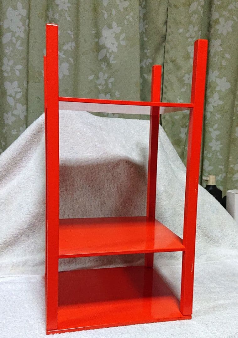 鮮やかな朱塗売茶棚A463