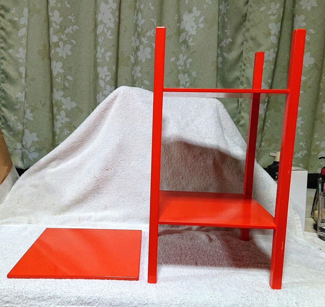 鮮やかな朱塗売茶棚A463