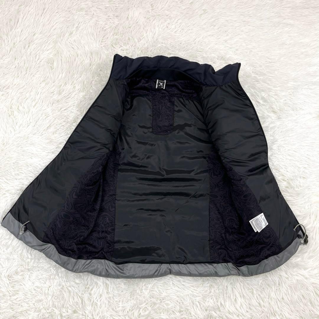 【美品】オークリー・ゴルフウェア・ダウンベスト・アシンメトリー・ロゴプリント・M