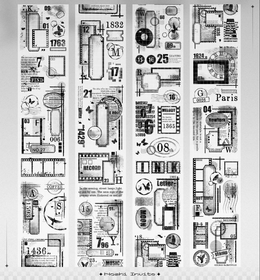 海外マスキングテープ巻売り 余白 装飾マスキングテープ人物マステ