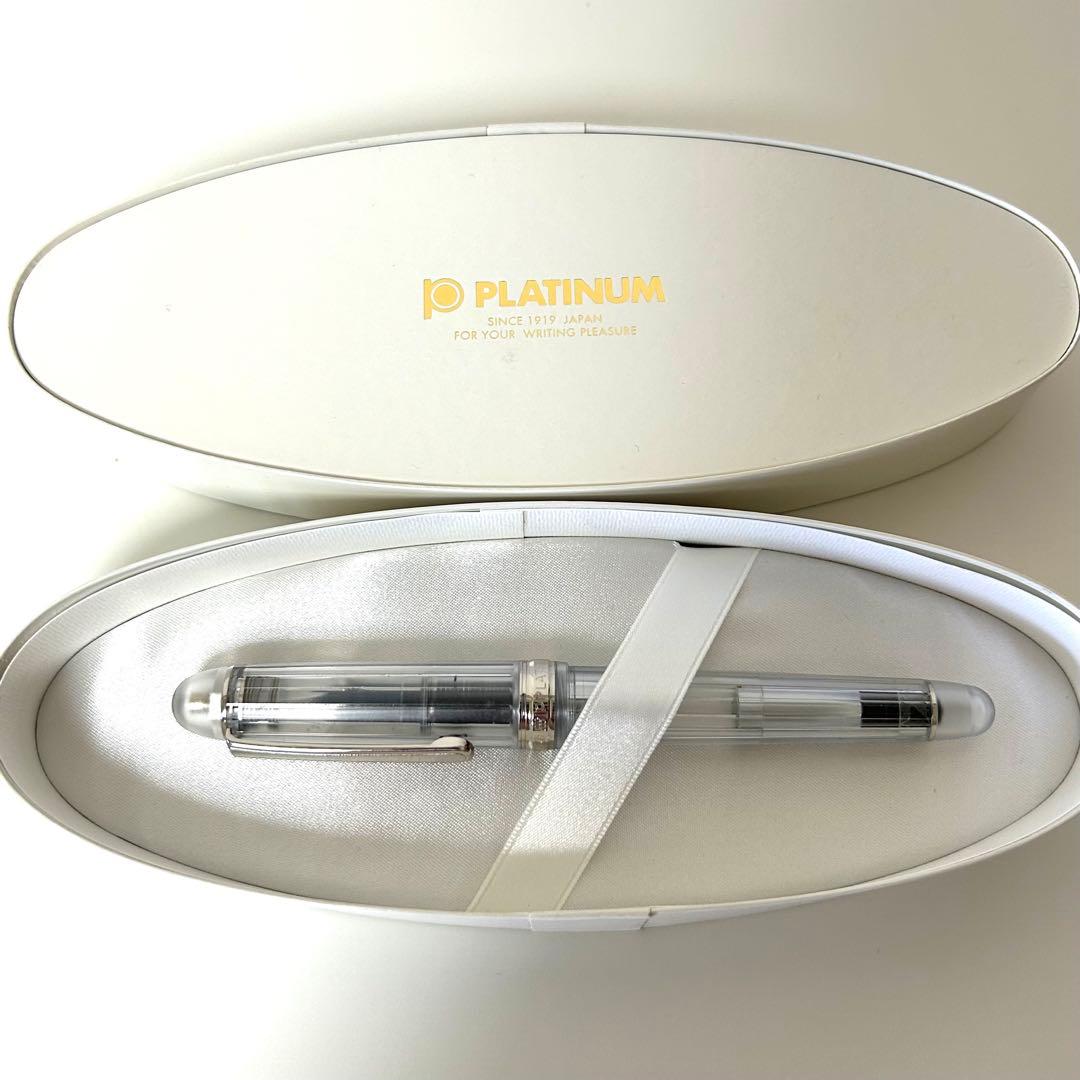 プラチナ万年筆 3776 14k Mペン先 クリア