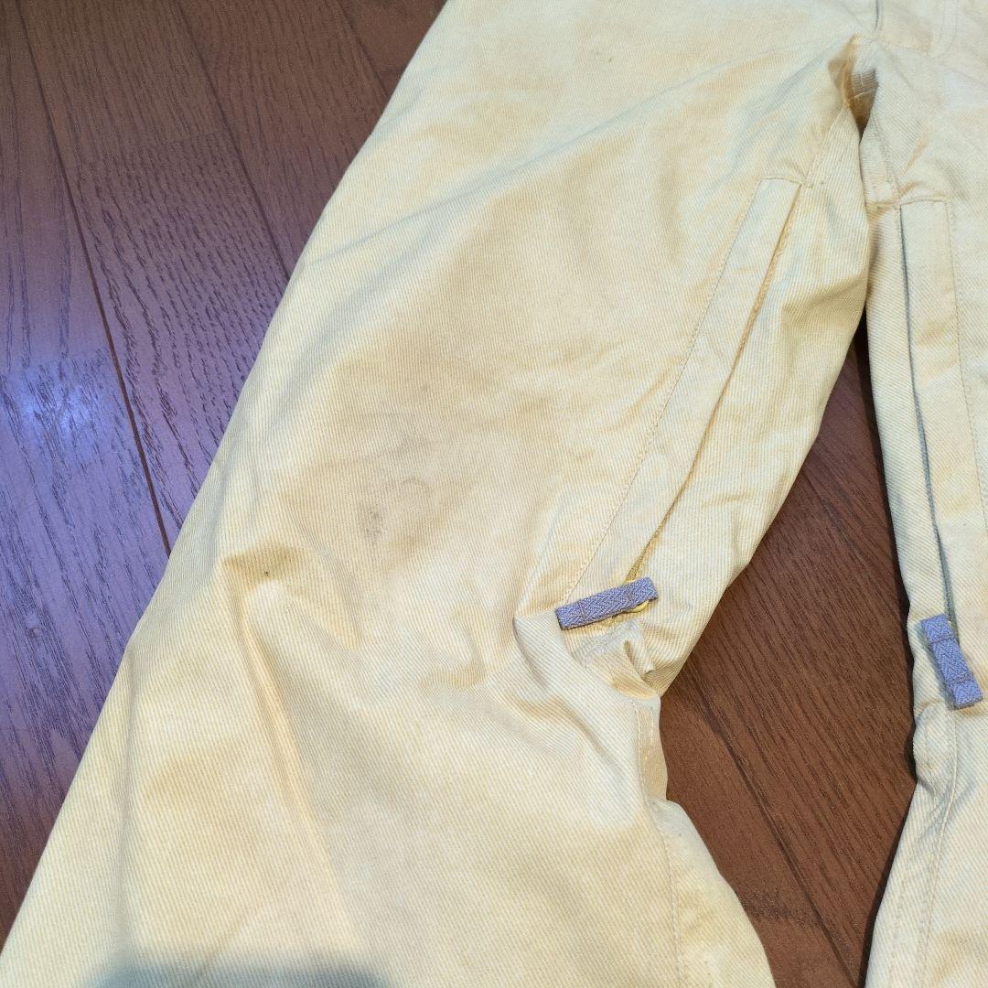 【美品】ROXY　スノボウェア　上下セット　総柄　デニム風　イエロー　Ｓ