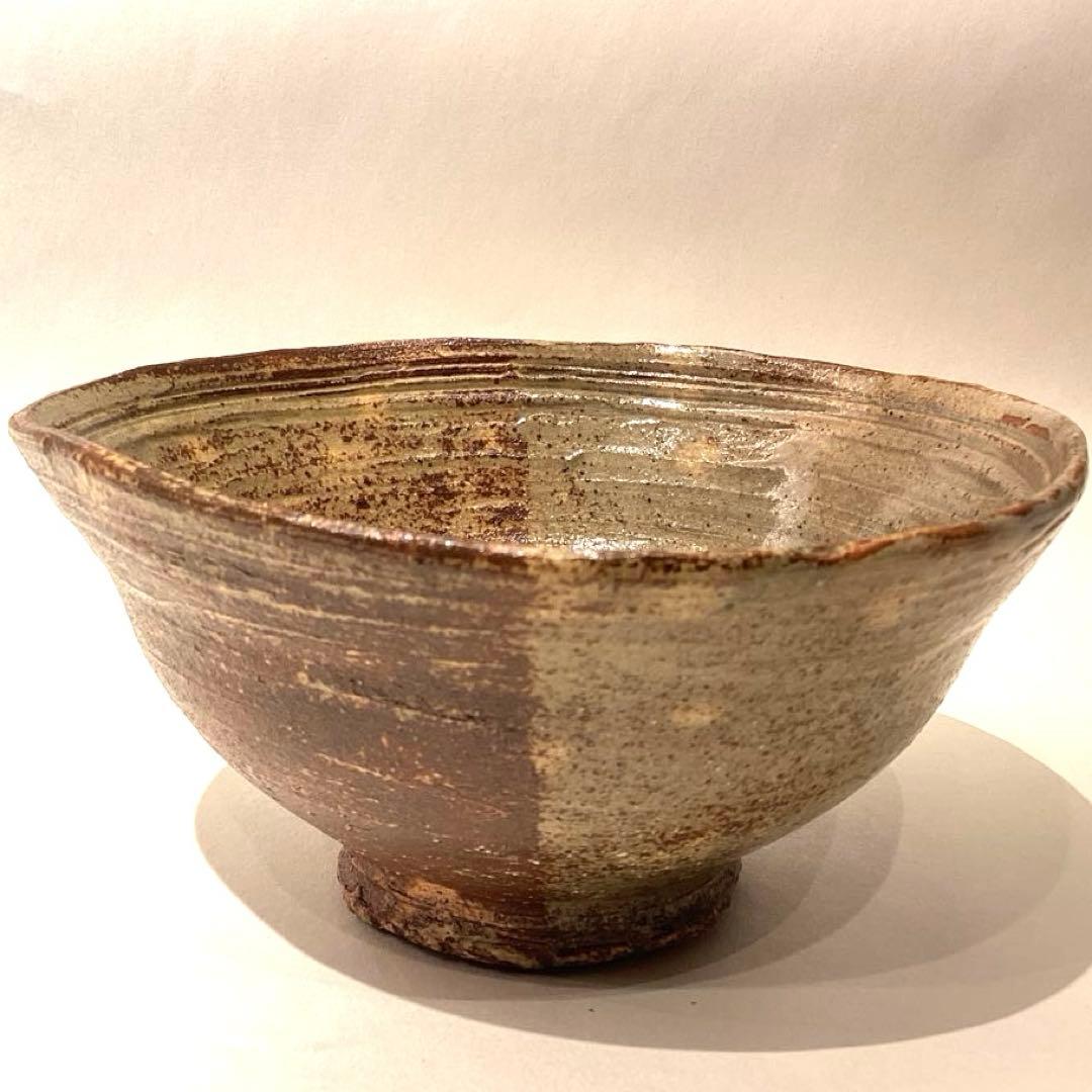 寒川義崇造　古曽部焼伊羅保茶碗