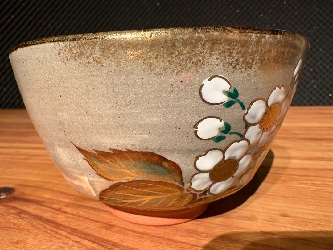 加藤松香 作　織部焼 初春之絵 三月 茶碗　新品・未使用／共箱・共布・作家栞付き