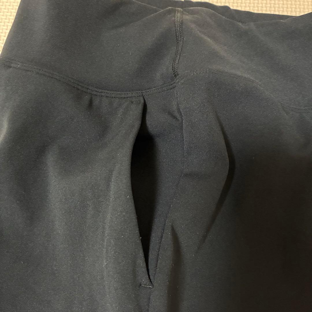 andar Airywin 裏起毛マキシワイドレギンス　M　ブラック ショート