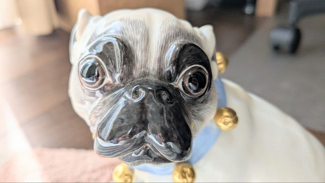 【マイセン】陶器製パグの置物