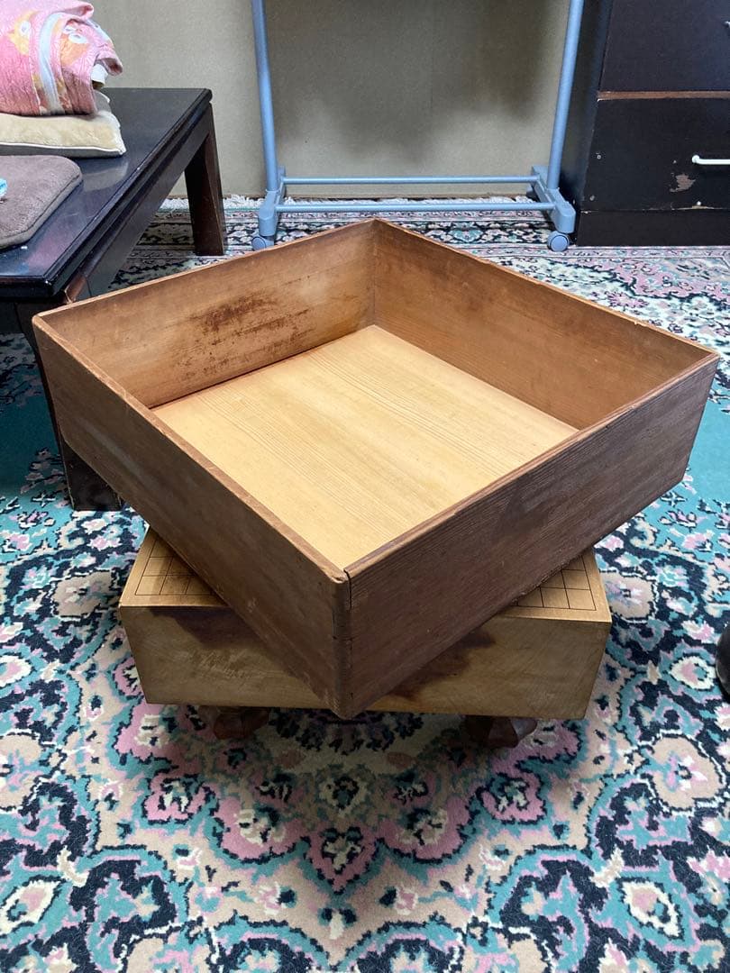 囲碁セット1式　(碁盤脚付ヘソ付・碁石・碁盤カバー)