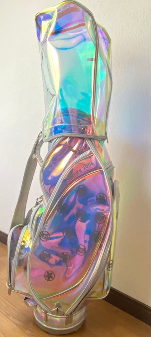 虹色 透明 PVC ゴルフバッグ