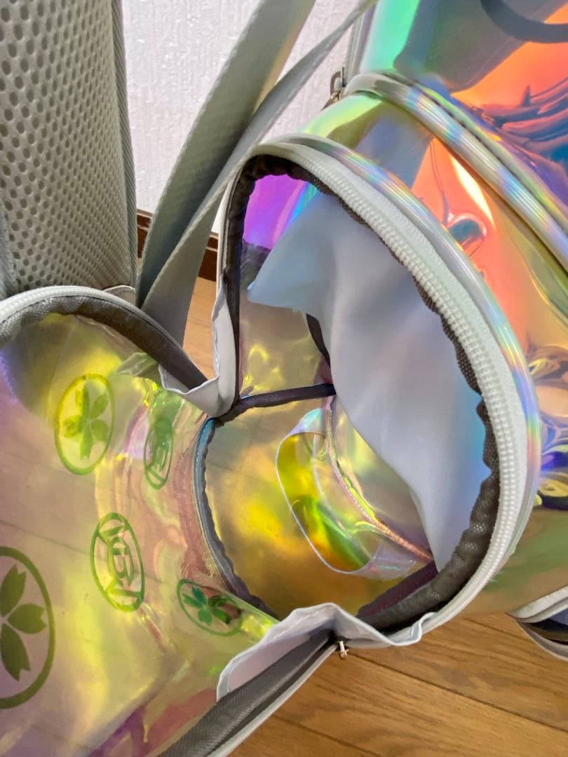 虹色 透明 PVC ゴルフバッグ