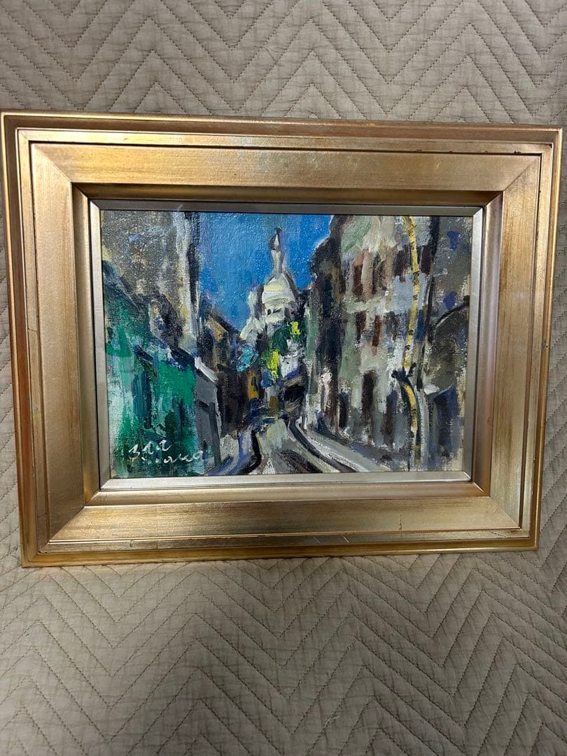 油絵　田中耕三　「モンマルトル(パリ) 」4号