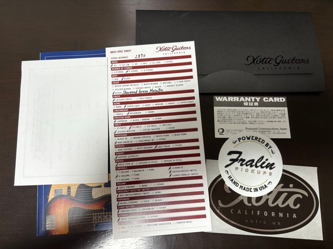 ベース Xotic xj-1t 5st