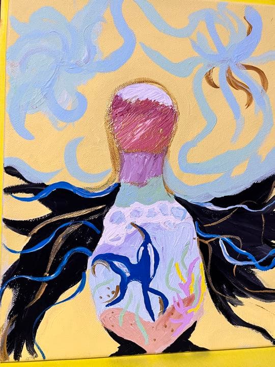 絵画：ANNA．Ｋ　ペンギンと海