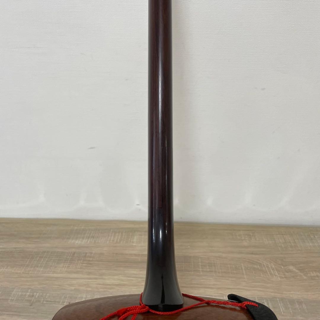 ★良品★ 三味線 細棹 紫檀 丸打胴 和楽器　長唄　人工皮　新品弦交換済み♪