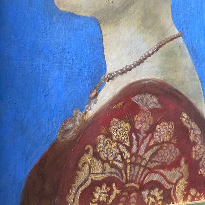 肖像画　テンペラ画　女性の横顔