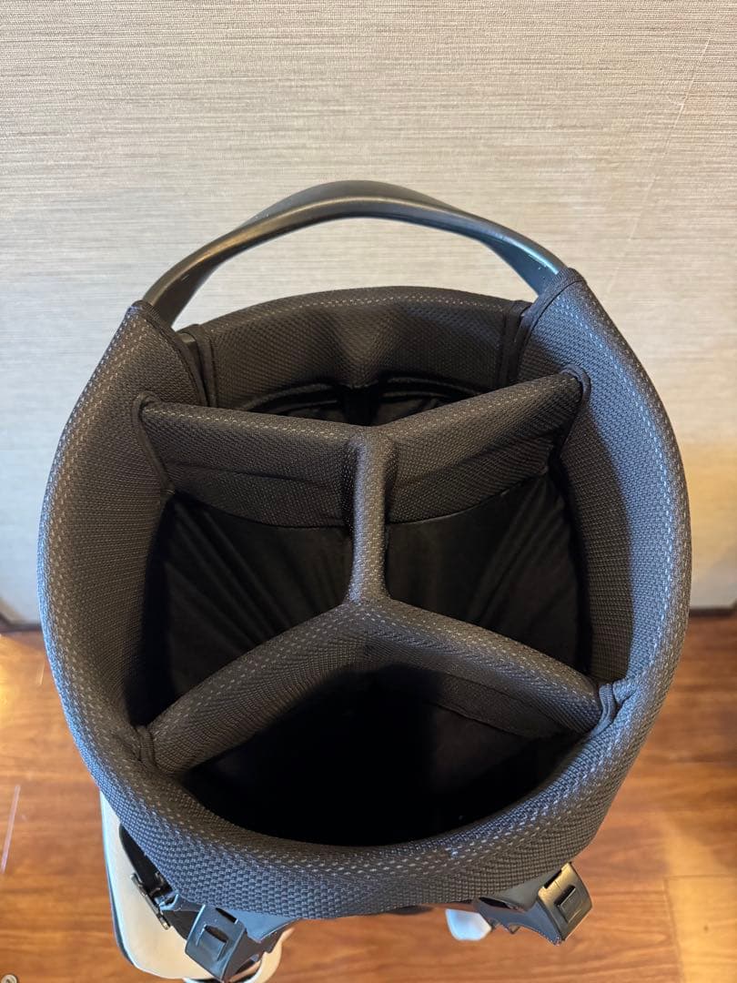 も*フ様 PXG スタンド式キャディバッグ ホワイト/ブラック　レザー