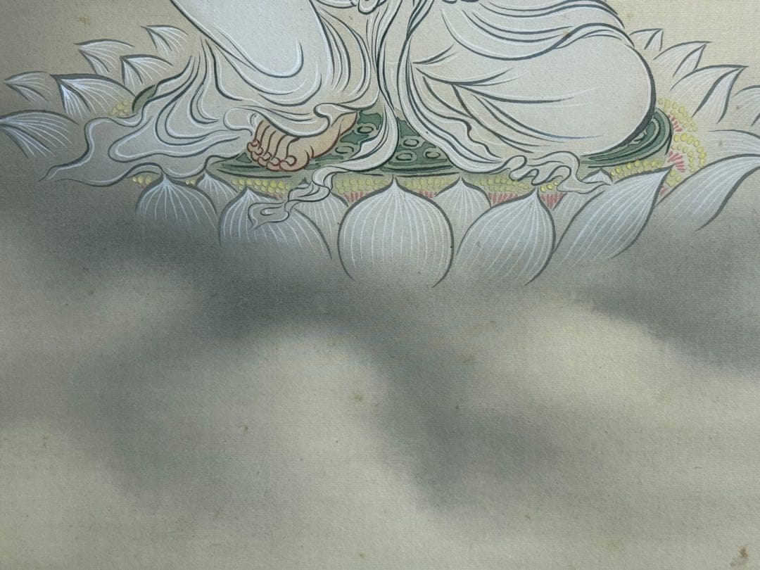 絹本肉筆　観音像　宮原柳僊拝寫　二十三夜　仏教美術　掛軸　送料込み251012