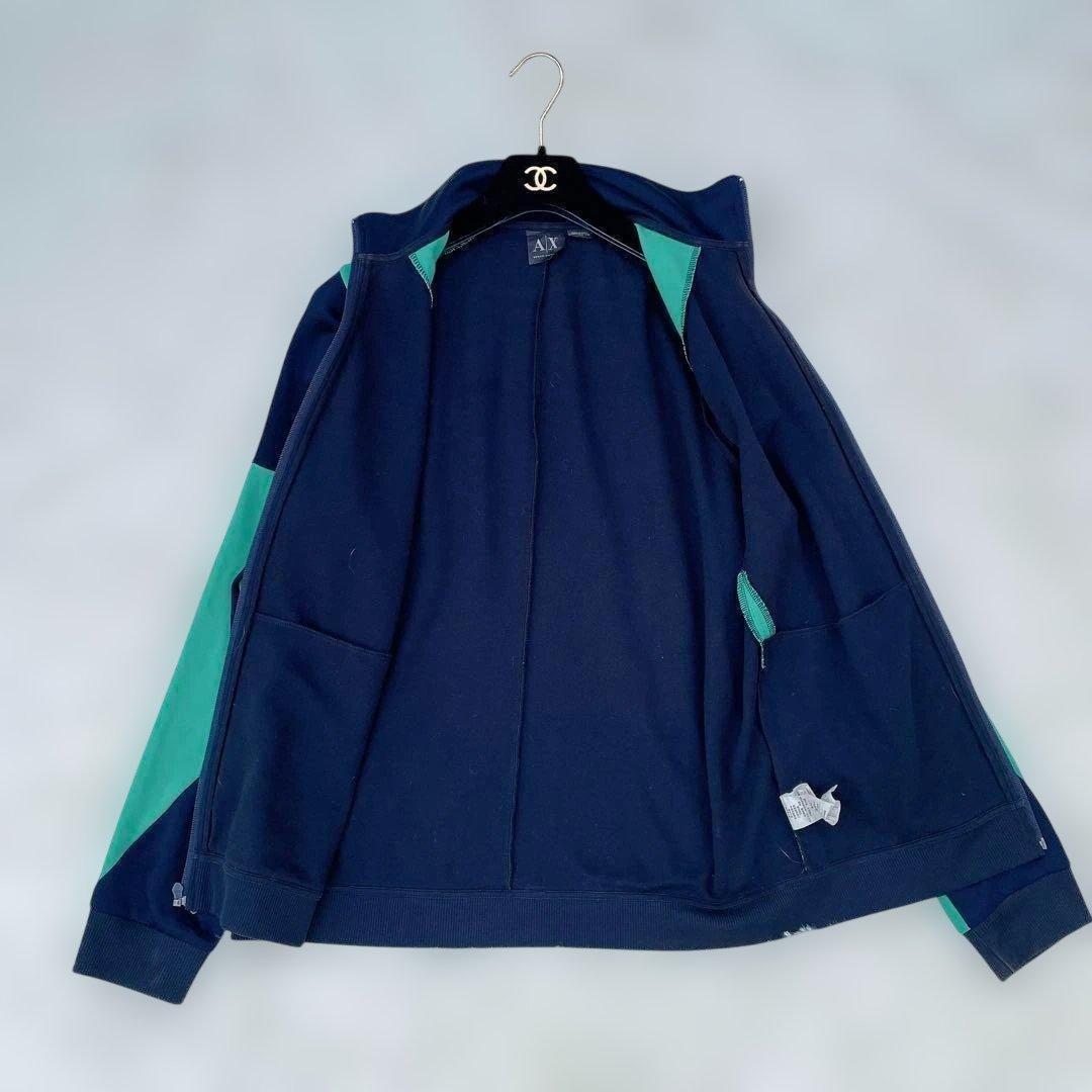 アルマーニエクスチェンジ トラックジャケット　ジャージ　ジップアップ　緑　紺