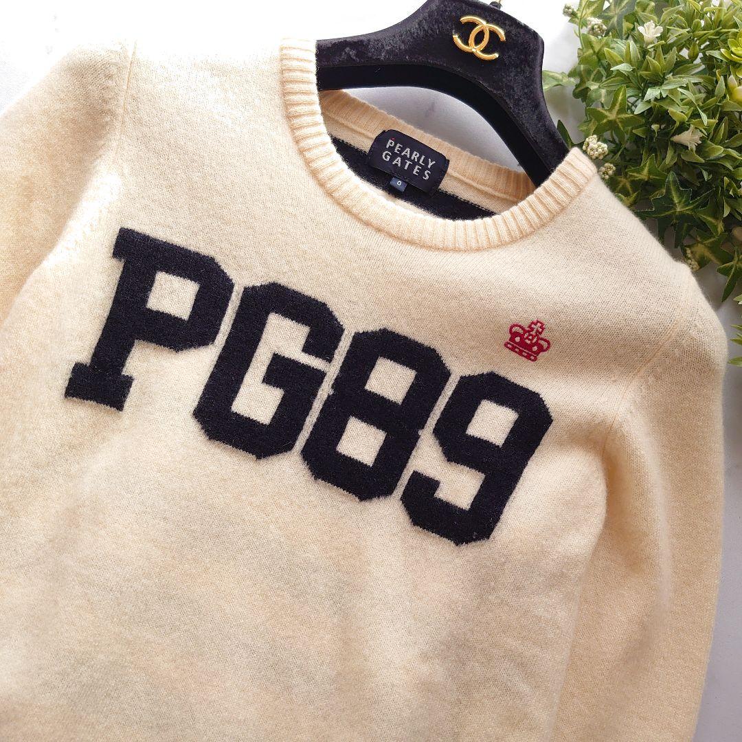 パーリーゲイツ カシミヤ 長袖セーター ニット ビッグロゴ ボーダー S相当