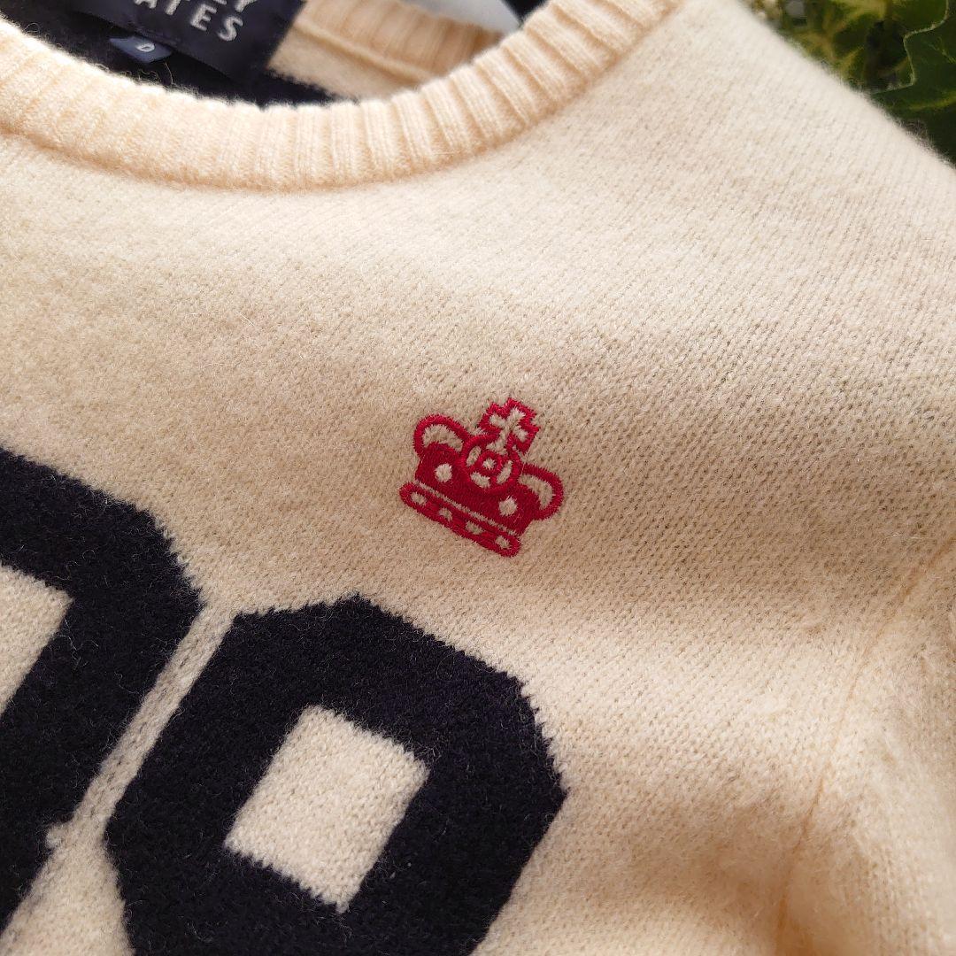 パーリーゲイツ カシミヤ 長袖セーター ニット ビッグロゴ ボーダー S相当