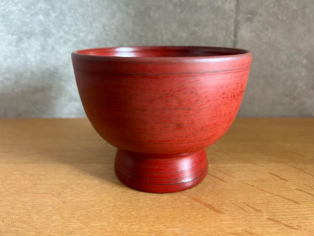 瀬戸　國勝　時代椀小六型　朱　美品