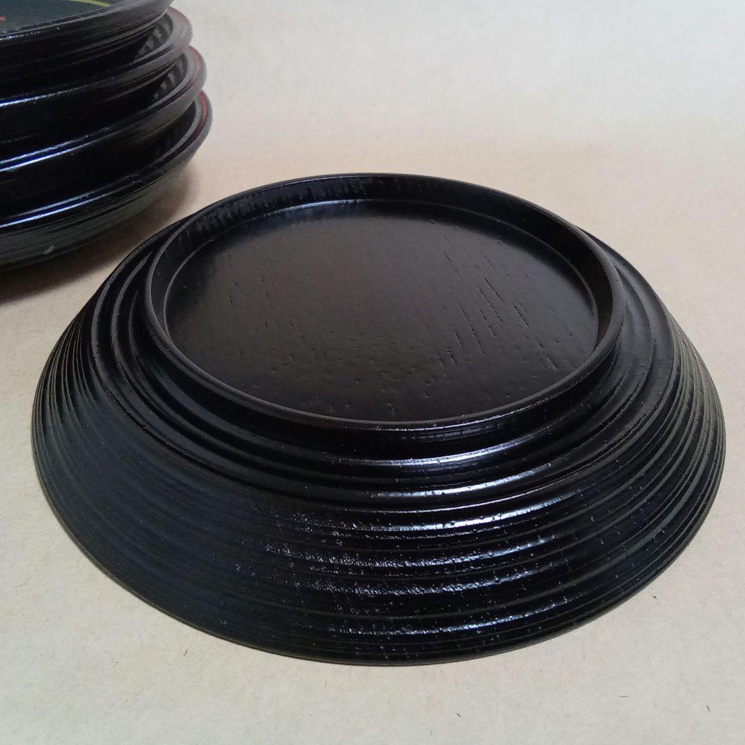 銘々盆　梅鉢絵　５客　雅峯