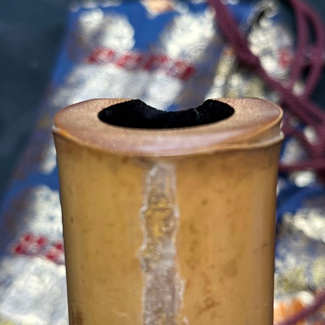 尺八 琴古流 竹仙 中継ぎ緩み無し 二尺二寸管 籐巻 銀三線 【音出し確認済み】