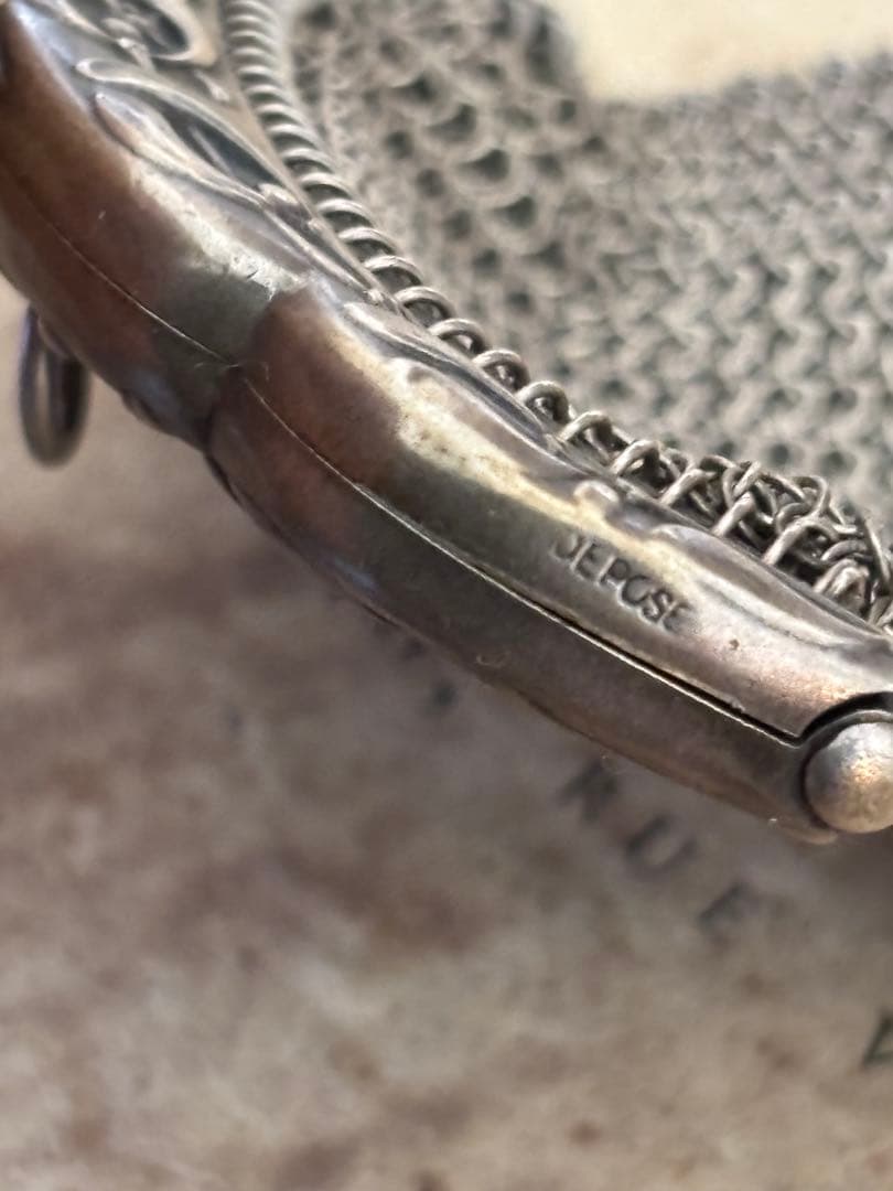 フランスアンティーク　 ヤドリギ　シルバーメッシュパース