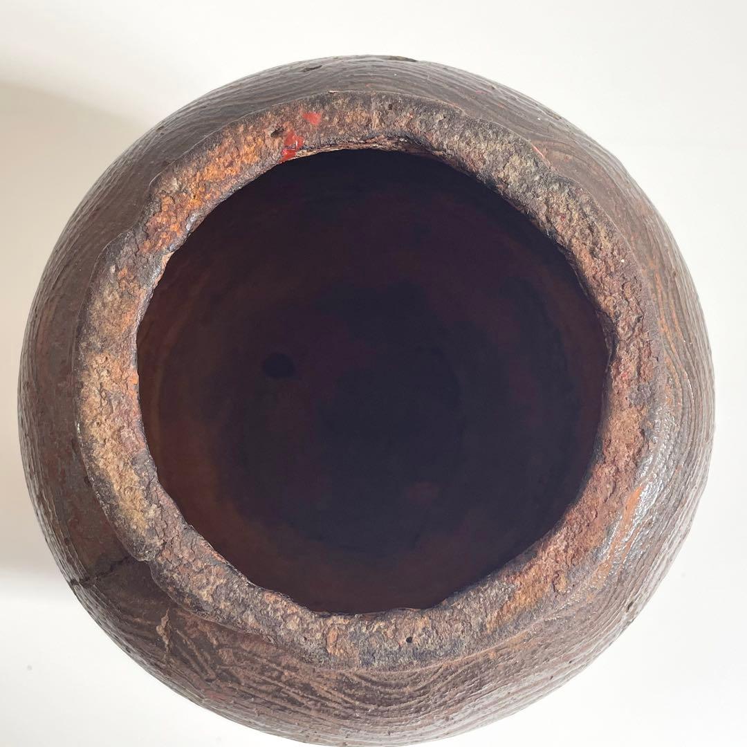 南蛮？ 櫛目波状文壺 ニュウ多い 状態考慮 検）古備前 古信楽 お歯黒壺